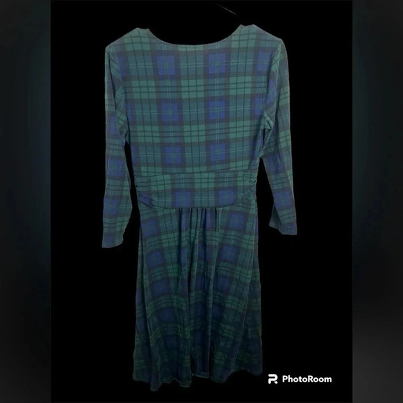 Lands End 3/4th Sleeve Midi Dress size Small (4-6) in Plaid - Picture 4 of 7